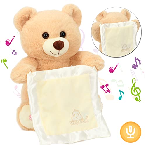 Hopearl Peek A Boo Bear mit Sicherheitsdecke Interaktiv Wiederholt, was Sie Sagen Plüsch Teddybär Spielzeug Musical Singen Sprechen Gefülltes Tier Entzückende Elektro Animate, Beige, 28cm Hopearl Peek A Boo Bear mit Sicherheitsdecke Interaktiv Wiederholt, was Sie Sagen Plüsch Teddybär Spielzeug Musical Singen Sprechen Gefülltes Tier Entzückende Elektro Animate, Beige, 28cm von Hopearl