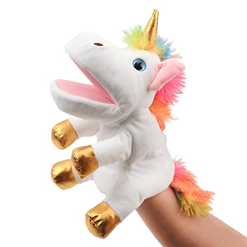 Hopearl Plüsch Einhorn Handpuppe mit offenem beweglichem Mund für fantasievolles Spiel, Rollenspiel, interaktives Spielzeug für Storytelling Teaching Puppet Theater, Geschenk für Kinder, 30cm (Weiß) Hopearl Plüsch Einhorn Handpuppe mit offenem beweglichem Mund für fantasievolles Spiel, Rollenspiel, interaktives Spielzeug für Storytelling Teaching Puppet Theater, Geschenk für Kinder, 30cm (Weiß) von Hopearl