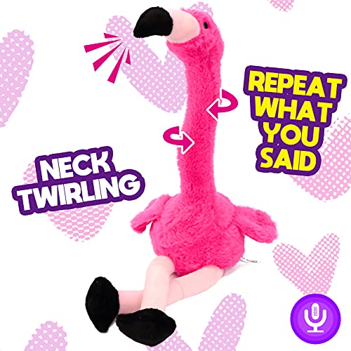 Hopearl sprechender Flamingo wiederholt, was Sie Sagen Twisting Electric Interactive Animated Toy Speaking Plüsch Buddy Geschenk für Kleinkinder Geburtstag Festival Urlaub, Rosa, 33cm Hopearl sprechender Flamingo wiederholt, was Sie Sagen Twisting Electric Interactive Animated Toy Speaking Plüsch Buddy Geschenk für Kleinkinder Geburtstag Festival Urlaub, Rosa, 33cm von Hopearl