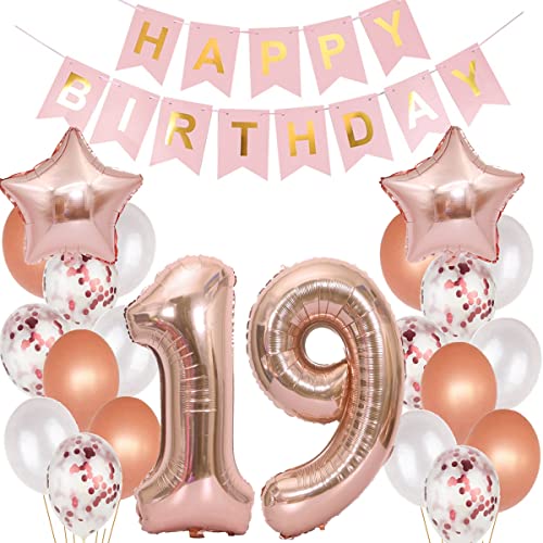 Luftballons 19. Geburtstag Dekoration Rosegold für Mädchen - 19 Jahre Geburtstagsdeko (19) Luftballons 19. Geburtstag Dekoration Rosegold für Mädchen - 19 Jahre Geburtstagsdeko (19) von Hopewey