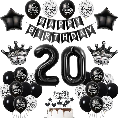 20. Geburtstag Dekoration Schwarz Tortendeko 20. Geburtstag Mann Luftballon 20 Geburtstag Frauen Mann deko torte 20. Geburtstag Mann Frauen Ballon Geburtstagsdeko 20 Jahre Frau Männer Schwarz 20. Geburtstag Dekoration Schwarz Tortendeko 20. Geburtstag Mann Luftballon 20 Geburtstag Frauen Mann deko torte 20. Geburtstag Mann Frauen Ballon Geburtstagsdeko 20 Jahre Frau Männer Schwarz von Hopewey