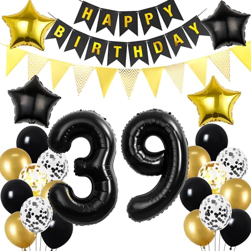 39. Geburtstag Dekoration Schwarz gold, Geburtstagsdeko 39 Jahre mann frau, 39 Geburtstag Deko männer frauen 39 Ballon Geburtstagdeko set, Luftballons 39. Geburtstag Party Deko 39 Geburtstag männer 39. Geburtstag Dekoration Schwarz gold, Geburtstagsdeko 39 Jahre mann frau, 39 Geburtstag Deko männer frauen 39 Ballon Geburtstagdeko set, Luftballons 39. Geburtstag Party Deko 39 Geburtstag männer von Hopewey