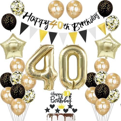 40 Geburtstag Deko Mann Frauen, Schwarz Banner 40 Geburtstag Girlande Deko 40. Frauen Gold Luftballons 40. Tortendeko 40 Geburtstagsdeko 40 jahre Männer Ballons 40 Geburtstag Deko Mann Frauen, Schwarz Banner 40 Geburtstag Girlande Deko 40. Frauen Gold Luftballons 40. Tortendeko 40 Geburtstagsdeko 40 jahre Männer Ballons von Hopewey