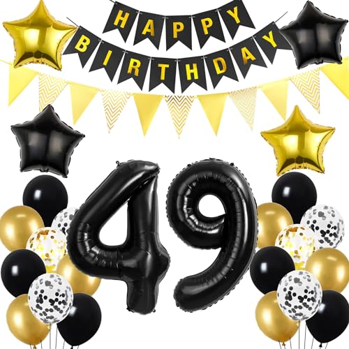 49. Geburtstag Dekoration Schwarz gold, Geburtstagsdeko 49 Jahre mann frau, 49 Geburtstag Deko männer frauen 49 Ballon Geburtstagdeko set, Luftballons 49. Geburtstag Party Deko 49 Geburtstag männer 49. Geburtstag Dekoration Schwarz gold, Geburtstagsdeko 49 Jahre mann frau, 49 Geburtstag Deko männer frauen 49 Ballon Geburtstagdeko set, Luftballons 49. Geburtstag Party Deko 49 Geburtstag männer von Hopewey