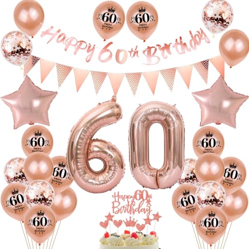 60 Geburtstag Deko Frauen, Rosegold Banner 60 Geburtstag Girlande Deko 60. Frauen Luftballons 60. Tortendeko 60 Geburtstagsdeko 60 jahre Ballon 60 Geburtstag Deko Frauen, Rosegold Banner 60 Geburtstag Girlande Deko 60. Frauen Luftballons 60. Tortendeko 60 Geburtstagsdeko 60 jahre Ballon von Hopewey
