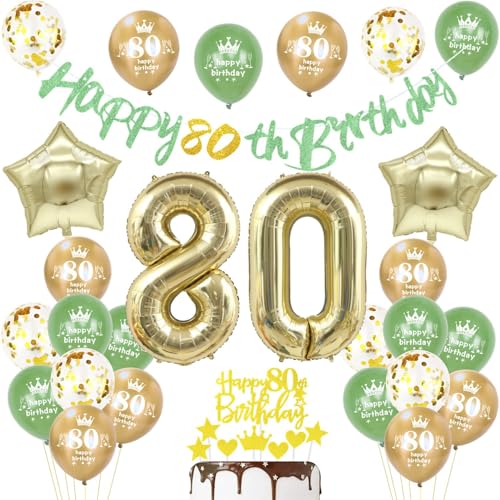 80 Geburtstag Deko Mann Frauen, Gold Banner 80 Geburtstag Girlande Deko 80. Mann Avocado Grün Luftballons 80. Tortendeko 80 Geburtstagsdeko 80 jahre Männer Frauen Ballons 80 Geburtstag Deko Mann Frauen, Gold Banner 80 Geburtstag Girlande Deko 80. Mann Avocado Grün Luftballons 80. Tortendeko 80 Geburtstagsdeko 80 jahre Männer Frauen Ballons von Hopewey
