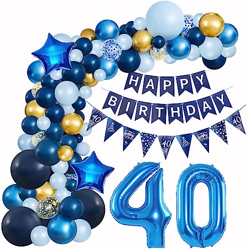 Ballons Girlande Blau 40. Geburtstag Mann Deko Luftballon Geburtstagsdeko 40 Jahre Männer Ballons Girlande Blau 40. Geburtstag Mann Deko Luftballon Geburtstagsdeko 40 Jahre Männer von Hopewey
