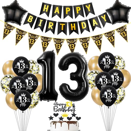 Deko 13. Geburtstag Jungen Mädchen Tortendeko 13 Geburtstag Mädchen Party Deko Schwarz Gold Luftballons 13 Geburtstag Jungen deko Geburtstagsdeko 13 jahre Jungen Ballon 13 Geburtstag Mädchen deko Deko 13. Geburtstag Jungen Mädchen Tortendeko 13 Geburtstag Mädchen Party Deko Schwarz Gold Luftballons 13 Geburtstag Jungen deko Geburtstagsdeko 13 jahre Jungen Ballon 13 Geburtstag Mädchen deko von Hopewey