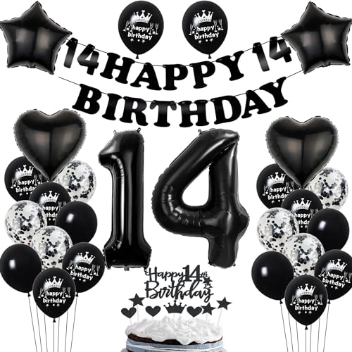 Deko 14. Geburtstag Mädchen Junge Dekoration Schwarz Tortendeko 14. Geburtstag Junge Luftballon 14 deko Mädchen 14. Ballon Geburtstagsdeko 14 Jahre Schwarz Deko 14. Geburtstag Mädchen Junge Dekoration Schwarz Tortendeko 14. Geburtstag Junge Luftballon 14 deko Mädchen 14. Ballon Geburtstagsdeko 14 Jahre Schwarz von Hopewey