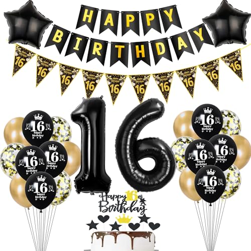Deko 16. Geburtstag Jungen Mädchen Tortendeko 16 Geburtstag Mädchen Party Deko Schwarz Gold Luftballons 16 Geburtstag Jungen deko Geburtstagsdeko 16 jahre Jungen Ballon 16 Geburtstag Mädchen deko Deko 16. Geburtstag Jungen Mädchen Tortendeko 16 Geburtstag Mädchen Party Deko Schwarz Gold Luftballons 16 Geburtstag Jungen deko Geburtstagsdeko 16 jahre Jungen Ballon 16 Geburtstag Mädchen deko von Hopewey