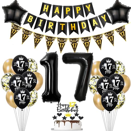 Deko 17. Geburtstag Jungen Mädchen Tortendeko 17 Geburtstag Mädchen Party Deko Schwarz Gold Luftballons 17 Geburtstag Jungen deko Geburtstagsdeko 17 jahre Jungen Ballon 17 Geburtstag Mädchen deko Deko 17. Geburtstag Jungen Mädchen Tortendeko 17 Geburtstag Mädchen Party Deko Schwarz Gold Luftballons 17 Geburtstag Jungen deko Geburtstagsdeko 17 jahre Jungen Ballon 17 Geburtstag Mädchen deko von Hopewey