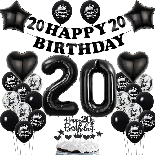 Deko 20. Geburtstag Frauen Mann Dekoration Schwarz Tortendeko 20. Geburtstag Frau Mann Luftballon 20 Geburtstag deko Frau 20. Geburtstag Männer Ballon Geburtstagsdeko 20 Jahre Mann Frauen Schwarz Deko 20. Geburtstag Frauen Mann Dekoration Schwarz Tortendeko 20. Geburtstag Frau Mann Luftballon 20 Geburtstag deko Frau 20. Geburtstag Männer Ballon Geburtstagsdeko 20 Jahre Mann Frauen Schwarz von Hopewey