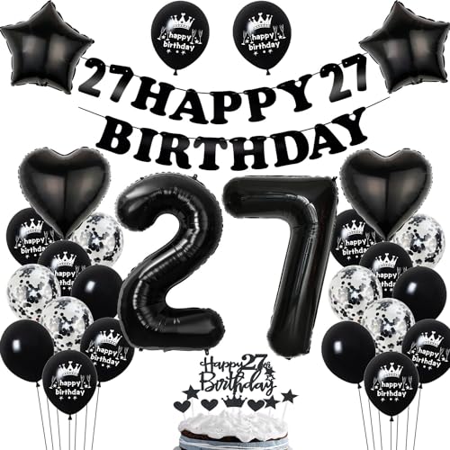 Deko 27. Geburtstag Frauen Mann Dekoration Schwarz Tortendeko 27. Geburtstag Frau Mann Luftballon 27 deko Frau 27. Männer Ballon Geburtstagsdeko 27 Jahre Frauen Schwarz Deko 27. Geburtstag Frauen Mann Dekoration Schwarz Tortendeko 27. Geburtstag Frau Mann Luftballon 27 deko Frau 27. Männer Ballon Geburtstagsdeko 27 Jahre Frauen Schwarz von Hopewey