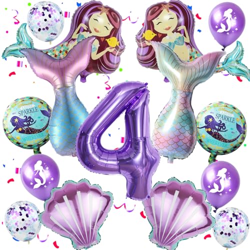 Deko 4. Geburtstag Mädchen Meerjungfrauen Luftballons 4. Geburtstag Mädchen Meerjungfrau Deko, Folienballon 4 Meerjungfrau Themen Ballons für 4 Jahre Mädchen Geburtstag Party dekoration Deko 4. Geburtstag Mädchen Meerjungfrauen Luftballons 4. Geburtstag Mädchen Meerjungfrau Deko, Folienballon 4 Meerjungfrau Themen Ballons für 4 Jahre Mädchen Geburtstag Party dekoration von Hopewey