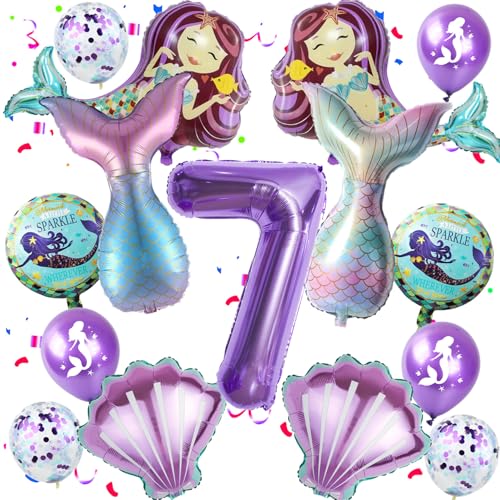 Deko 7. Geburtstag Mädchen Meerjungfrauen Luftballons 7. Geburtstag Mädchen Meerjungfrau Deko, Folienballon 7 Meerjungfrau Themen Ballons für 7 Jahre Mädchen Geburtstag Party dekoration Deko 7. Geburtstag Mädchen Meerjungfrauen Luftballons 7. Geburtstag Mädchen Meerjungfrau Deko, Folienballon 7 Meerjungfrau Themen Ballons für 7 Jahre Mädchen Geburtstag Party dekoration von Hopewey