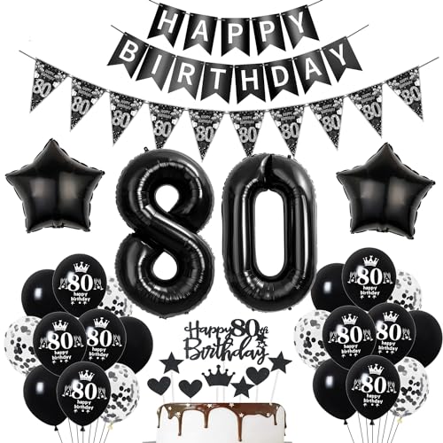 Deko 80. Geburtstag Mann Frauen Schwarz Tortendeko 80 Geburtstag Frauen Party Deko Schwarz Luftballons 80 Mann Geburtstagsdeko 80 jahre Ballon 80 Deko 80. Geburtstag Mann Frauen Schwarz Tortendeko 80 Geburtstag Frauen Party Deko Schwarz Luftballons 80 Mann Geburtstagsdeko 80 jahre Ballon 80 von Hopewey