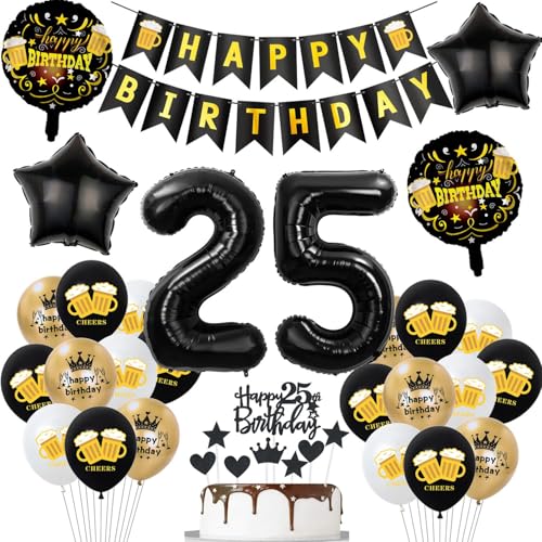 Geburtstagsdeko 25 Jahre Mann Frau ballons,Luftballons 25 Geburtstag Party Dekoration Männer Frauen Schwarz Gold,Helium Ballon Bier für deko 25. Geburtstag Mann,Tortendeko 25 Geburtstag Mann Geburtstagsdeko 25 Jahre Mann Frau ballons,Luftballons 25 Geburtstag Party Dekoration Männer Frauen Schwarz Gold,Helium Ballon Bier für deko 25. Geburtstag Mann,Tortendeko 25 Geburtstag Mann von Hopewey