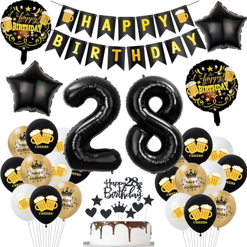 Geburtstagsdeko 28 Jahre Mann Frau ballons,Luftballons 28 Geburtstag Party Dekoration Männer Frauen Schwarz Gold,Helium Ballon Bier für deko 28. Geburtstag Mann,Tortendeko 28 Geburtstag Mann Geburtstagsdeko 28 Jahre Mann Frau ballons,Luftballons 28 Geburtstag Party Dekoration Männer Frauen Schwarz Gold,Helium Ballon Bier für deko 28. Geburtstag Mann,Tortendeko 28 Geburtstag Mann von Hopewey