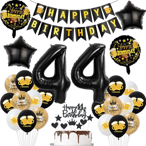 Geburtstagsdeko 44 Jahre Mann Frau ballons,Luftballons 44 Geburtstag Party Dekoration Männer Frauen Schwarz Gold,Helium Ballon Bier für deko 44. Geburtstag Mann,Tortendeko 44 Geburtstag Mann Geburtstagsdeko 44 Jahre Mann Frau ballons,Luftballons 44 Geburtstag Party Dekoration Männer Frauen Schwarz Gold,Helium Ballon Bier für deko 44. Geburtstag Mann,Tortendeko 44 Geburtstag Mann von Hopewey