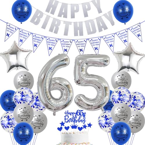 Hopewey Deko 65. Geburtstag Frauen Mann Dekoration silber blau Tortendeko 65. Geburtstag Mann Luftballons 65 Geburtstag deko 65. Geburtstag Männer Ballon blau Geburtstagsdeko 65 Jahre Mann silber Hopewey Deko 65. Geburtstag Frauen Mann Dekoration silber blau Tortendeko 65. Geburtstag Mann Luftballons 65 Geburtstag deko 65. Geburtstag Männer Ballon blau Geburtstagsdeko 65 Jahre Mann silber von Hopewey