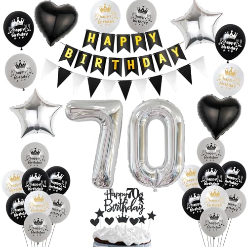 Hopewey Luftballon 70. Geburtstag Dekoration Schwarz Silber Tortendeko Geburtstag 70 Jahre Mann Tortendeko 70. Geburtstag Damen Mann Luftballon 70. Geburtstag Herren Damen Geburtstagsdeko 70 Jahre Hopewey Luftballon 70. Geburtstag Dekoration Schwarz Silber Tortendeko Geburtstag 70 Jahre Mann Tortendeko 70. Geburtstag Damen Mann Luftballon 70. Geburtstag Herren Damen Geburtstagsdeko 70 Jahre von Hopewey