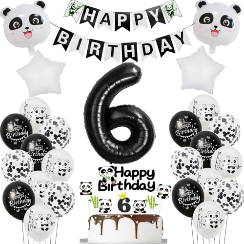 Hopewey Panda Luftballons 6. Geburtstag Mädchen Dekoration, Panda Thema Geburtstagsdeko 6 Jahre Mädchen Ballon 6 Geburtstag Deko für Kinder Hopewey Panda Luftballons 6. Geburtstag Mädchen Dekoration, Panda Thema Geburtstagsdeko 6 Jahre Mädchen Ballon 6 Geburtstag Deko für Kinder von Hopewey