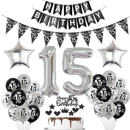 Luftballon 15. Geburtstag Dekoration Schwarz Tortendeko 15. Geburtstag Mädchen Junge Geburtstagsdeko 15 Jahre Junge Mädchen Schwarz Folienballon 15 Geburtstag Junge Ballon 15 Geburtstags Mädchen Luftballon 15. Geburtstag Dekoration Schwarz Tortendeko 15. Geburtstag Mädchen Junge Geburtstagsdeko 15 Jahre Junge Mädchen Schwarz Folienballon 15 Geburtstag Junge Ballon 15 Geburtstags Mädchen von Hopewey