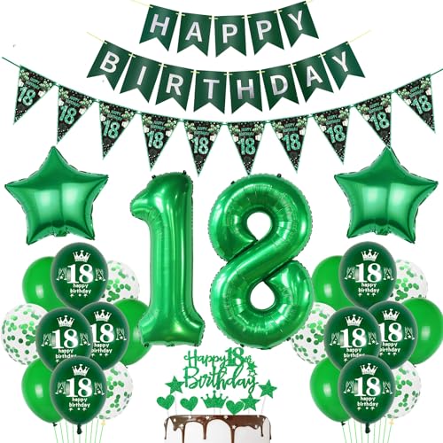 Luftballon 18. Geburtstag Dekoration Grün Tortendeko 18. Geburtstag Mädchen Junge Geburtstagsdeko 18 Jahre Junge Mädchen Grün Folienballon 18 Geburtstag Junge Ballon 18 Geburtstags Mädchen deko Luftballon 18. Geburtstag Dekoration Grün Tortendeko 18. Geburtstag Mädchen Junge Geburtstagsdeko 18 Jahre Junge Mädchen Grün Folienballon 18 Geburtstag Junge Ballon 18 Geburtstags Mädchen deko von Hopewey