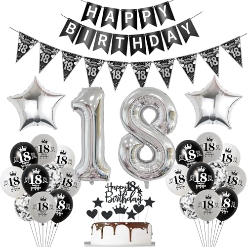 Luftballon 18. Geburtstag Dekoration Schwarz Tortendeko 18. Geburtstag Mädchen Junge Geburtstagsdeko 18 Jahre Junge Mädchen Schwarz Folienballon 18 Ballon 18 Luftballon 18. Geburtstag Dekoration Schwarz Tortendeko 18. Geburtstag Mädchen Junge Geburtstagsdeko 18 Jahre Junge Mädchen Schwarz Folienballon 18 Ballon 18 von Hopewey