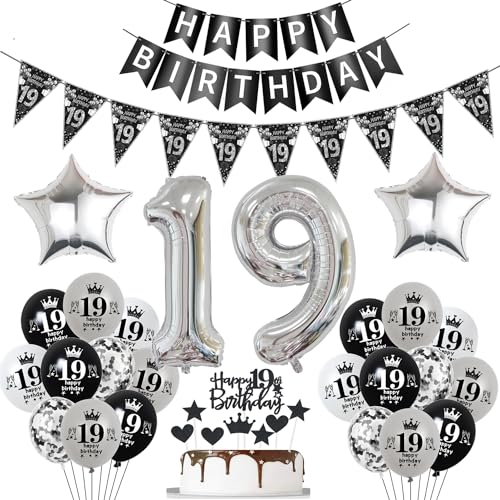 Luftballon 19. Geburtstag Dekoration Schwarz Tortendeko 19. Geburtstag Mädchen Junge Geburtstagsdeko 19 Jahre Junge Mädchen Schwarz Folienballon 19 Ballon 19 Luftballon 19. Geburtstag Dekoration Schwarz Tortendeko 19. Geburtstag Mädchen Junge Geburtstagsdeko 19 Jahre Junge Mädchen Schwarz Folienballon 19 Ballon 19 von Hopewey