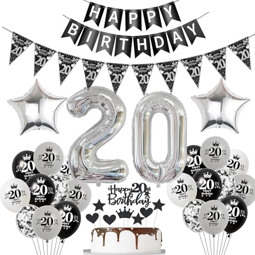 Luftballon 20. Geburtstag Dekoration Schwarz Tortendeko 20. Geburtstag Frau männer Geburtstagsdeko 20 Jahre Mann Frauen Schwarz Folienballon 20 Geburtstag Mann Ballon 20 Geburtstags Frauen Luftballon 20. Geburtstag Dekoration Schwarz Tortendeko 20. Geburtstag Frau männer Geburtstagsdeko 20 Jahre Mann Frauen Schwarz Folienballon 20 Geburtstag Mann Ballon 20 Geburtstags Frauen von Hopewey