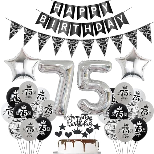 Luftballon 75. Geburtstag Dekoration Schwarz Tortendeko 75. Geburtstag Frau männer Geburtstagsdeko 75 Jahre Mann Frauen Schwarz Folienballon 75 Ballon 75 Luftballon 75. Geburtstag Dekoration Schwarz Tortendeko 75. Geburtstag Frau männer Geburtstagsdeko 75 Jahre Mann Frauen Schwarz Folienballon 75 Ballon 75 von Hopewey
