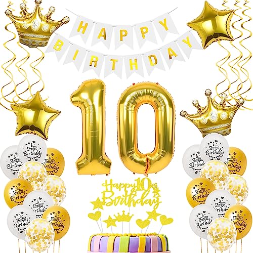 Luftballons 10. Geburtstag Junge Mädchen Deko gold Tortendeko 10. Geburtstag Junge Party Deko Weiß gold Geburtstagsdeko 10 Jahre Geburtstag dekoration Mädchen Junge 10. Geburtstag deko torte gold Luftballons 10. Geburtstag Junge Mädchen Deko gold Tortendeko 10. Geburtstag Junge Party Deko Weiß gold Geburtstagsdeko 10 Jahre Geburtstag dekoration Mädchen Junge 10. Geburtstag deko torte gold von Hopewey