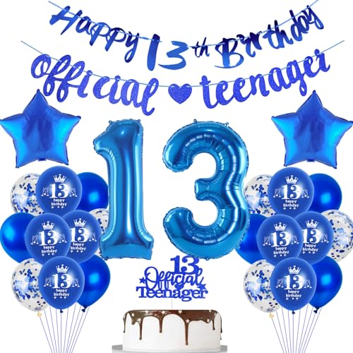 Luftballons 13. Geburtstag Deko Jungen blau,Girlande Offizielle Teenager 13. Geburtstag Deko für Jungen,13. Geburtstagsdeko 13 jahre ballons 13. Tortendeko blau Luftballons 13. Geburtstag Deko Jungen blau,Girlande Offizielle Teenager 13. Geburtstag Deko für Jungen,13. Geburtstagsdeko 13 jahre ballons 13. Tortendeko blau von Hopewey