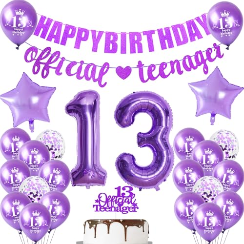 Luftballons 13. Geburtstag Deko Mädchen Lila - Girlande Offizielle Teenager - Dekoration Mit Ballons Für 13 Jahre Luftballons 13. Geburtstag Deko Mädchen Lila - Girlande Offizielle Teenager - Dekoration Mit Ballons Für 13 Jahre von Hopewey