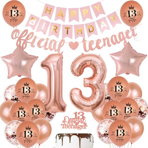 Luftballons 13. Geburtstag Deko Rosegold - Girlande Offizielle Teenager Mädchen - Ballons Dekoration Mit 13 Jahre Thema Luftballons 13. Geburtstag Deko Rosegold - Girlande Offizielle Teenager Mädchen - Ballons Dekoration Mit 13 Jahre Thema von Hopewey