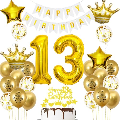 Luftballons 13. Geburtstag Junge Mädchen Deko Gold Tortendeko 13. Geburtstag Junge Party Dekoration Weiß gold Geburtstagsdeko 13 Jahre Mädchen ballon 13. deko gold Luftballons 13. Geburtstag Junge Mädchen Deko Gold Tortendeko 13. Geburtstag Junge Party Dekoration Weiß gold Geburtstagsdeko 13 Jahre Mädchen ballon 13. deko gold von Hopewey