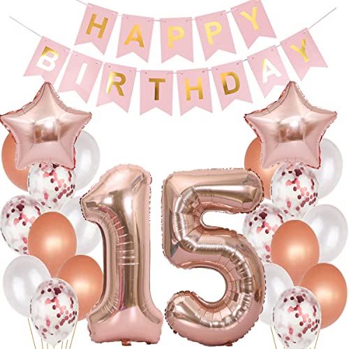 Luftballons 15 Geburtstag Dekoration mädchen rosegold,15.Geburtstag deko für mädchen,15 jahre Geburtstag deko mädchen 15.geburtstag deko mädchen 15 Geburtstag Mädchen 15 Geburtstagsdeko rosegold(15) Luftballons 15 Geburtstag Dekoration mädchen rosegold,15.Geburtstag deko für mädchen,15 jahre Geburtstag deko mädchen 15.geburtstag deko mädchen 15 Geburtstag Mädchen 15 Geburtstagsdeko rosegold(15) von Hopewey