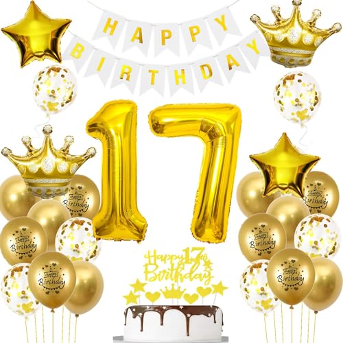 Luftballons 17. Geburtstag Junge Mädchen Deko Gold Tortendeko 17. Geburtstag Junge Party Dekoration Weiß gold Geburtstagsdeko 17 Jahre Mädchen Junge ballon Geburtstag deko 17. Geburtstag deko gold Luftballons 17. Geburtstag Junge Mädchen Deko Gold Tortendeko 17. Geburtstag Junge Party Dekoration Weiß gold Geburtstagsdeko 17 Jahre Mädchen Junge ballon Geburtstag deko 17. Geburtstag deko gold von Hopewey