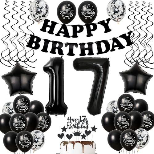 Luftballons 17. Geburtstag Junge Mädchen Deko Schwarz Tortendeko 17. Geburtstag Party Deko Junge Schwarz Geburtstagsdeko 17 Jahre Geburtstag Mädchen dekoration Schwarz 17 Geburtstag deko torte Luftballons 17. Geburtstag Junge Mädchen Deko Schwarz Tortendeko 17. Geburtstag Party Deko Junge Schwarz Geburtstagsdeko 17 Jahre Geburtstag Mädchen dekoration Schwarz 17 Geburtstag deko torte von Hopewey