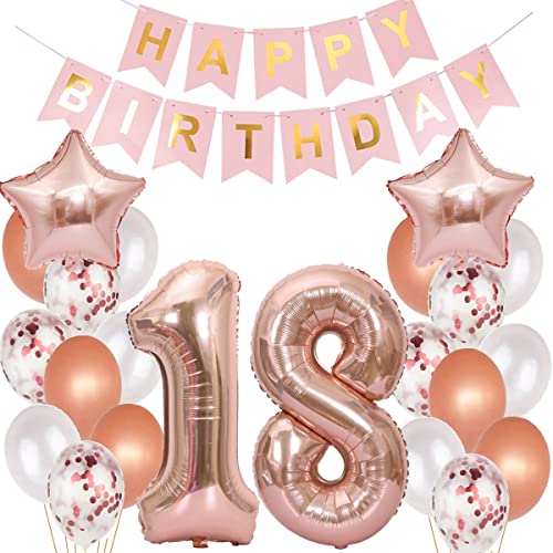 Luftballons 18 Geburtstag Dekoration mädchen rosegold,18.Geburtstag deko für mädchen,18 jahre Geburtstag deko mädchen 18.geburtstag deko mädchen 18 Geburtstag Mädchen 18 Geburtstagsdeko rosegold (18) von Hopewey