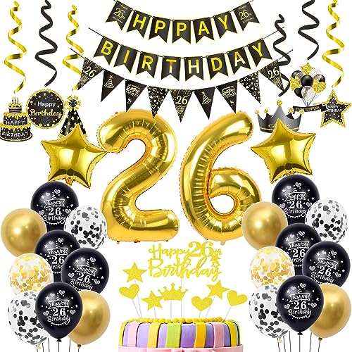 Luftballons 26. Geburtstag Deko Schwarz Gold, deko 26. Geburtstag Dekoration, Ballon 26 Geburtstag Mann deko , gold Tortendeko Geburtstag 26 Jahre Mann Geburtstagsdeko 26 Jahre Männer Frauen gold Luftballons 26. Geburtstag Deko Schwarz Gold, deko 26. Geburtstag Dekoration, Ballon 26 Geburtstag Mann deko , gold Tortendeko Geburtstag 26 Jahre Mann Geburtstagsdeko 26 Jahre Männer Frauen gold von Hopewey