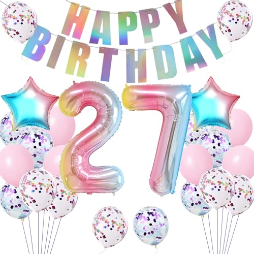 Luftballons 27 Geburtstag frauen Dekoration bunt, deko 27. Geburtstag frau ballon rosa , Happy Birthday Girlande Banner rosa Geburtstagsdeko 27 jahre frauen 27 .geburtstag deko mädchen Frauen Luftballons 27 Geburtstag frauen Dekoration bunt, deko 27. Geburtstag frau ballon rosa , Happy Birthday Girlande Banner rosa Geburtstagsdeko 27 jahre frauen 27 .geburtstag deko mädchen Frauen von Hopewey