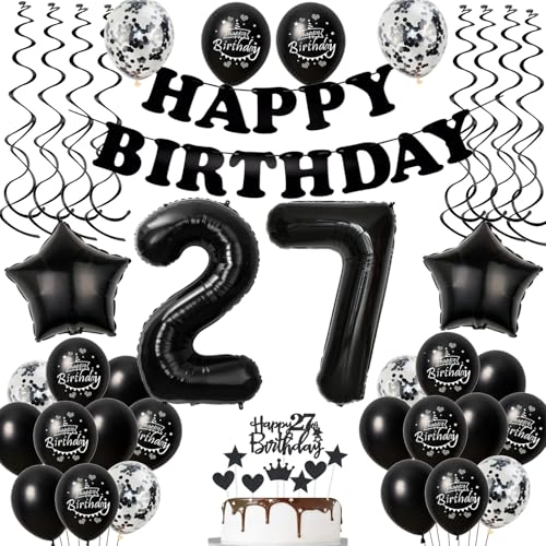 Luftballons 27. Geburtstag Mann Frauen Deko Schwarz Tortendeko 27. Geburtstag Deko Mann Frau Schwarz Geburtstagsdeko 27 Jahre Geburtstag Frauen Männer dekoration Schwarz 27 Geburtstag deko torte Luftballons 27. Geburtstag Mann Frauen Deko Schwarz Tortendeko 27. Geburtstag Deko Mann Frau Schwarz Geburtstagsdeko 27 Jahre Geburtstag Frauen Männer dekoration Schwarz 27 Geburtstag deko torte von Hopewey