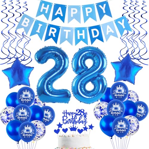 Luftballons 28 Geburtstag Dekoration mann Blau, 28 jahre Geburtstag deko für mann,Heliumballon 28 Folienballons 28, Happy Birthday 28 geburtstag deko mann blau set 28.Geburtstagdeko männer Luftballons 28 Geburtstag Dekoration mann Blau, 28 jahre Geburtstag deko für mann,Heliumballon 28 Folienballons 28, Happy Birthday 28 geburtstag deko mann blau set 28.Geburtstagdeko männer von Hopewey