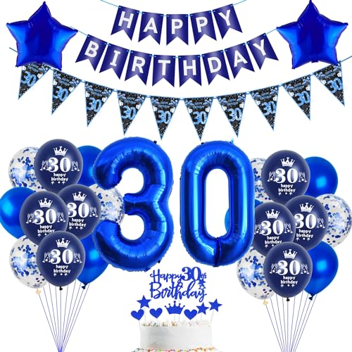 Luftballons 30 Geburtstag Dekoration,Blau Tortendeko Geburtstag 30 Jahre Mann,Blau Party Deko 30. Geburtstag Mann ballon , Geschenk für 30 Geburtstag Mann blau Geburtstagsdeko 30 Jahre männer Luftballons 30 Geburtstag Dekoration,Blau Tortendeko Geburtstag 30 Jahre Mann,Blau Party Deko 30. Geburtstag Mann ballon , Geschenk für 30 Geburtstag Mann blau Geburtstagsdeko 30 Jahre männer von Hopewey