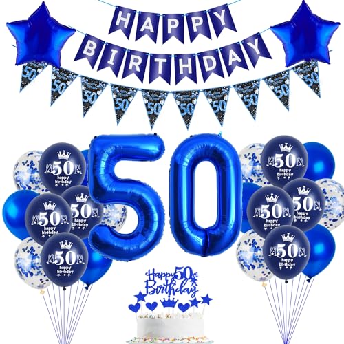 Luftballons 50 Geburtstag Dekoration,Blau Tortendeko Geburtstag 50 Jahre Mann,Blau Party Deko 50. Geburtstag Mann ballon , Geschenk für 50 Geburtstag Mann blau Geburtstagsdeko 50 Jahre männer Luftballons 50 Geburtstag Dekoration,Blau Tortendeko Geburtstag 50 Jahre Mann,Blau Party Deko 50. Geburtstag Mann ballon , Geschenk für 50 Geburtstag Mann blau Geburtstagsdeko 50 Jahre männer von Hopewey