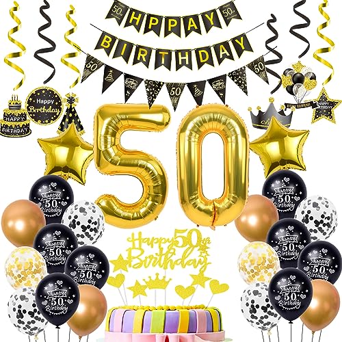 Luftballons 50. Geburtstag Deko Schwarz Gold, deko 50. Geburtstag Dekoration, Ballon 50 Geburtstag Mann deko , gold Tortendeko Geburtstag 50 Jahre Mann Geburtstagsdeko 50 Jahre Männer Frauen gold von Hopewey