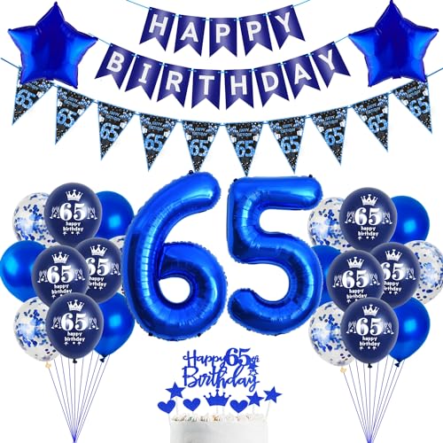 Luftballons 65 Geburtstag Dekoration,Blau Tortendeko Geburtstag 65 Jahre Mann,Blau Party Deko 65. Geburtstag Mann ballon , Geschenk für 65 Geburtstag Mann blau Geburtstagsdeko 65 Jahre männer Luftballons 65 Geburtstag Dekoration,Blau Tortendeko Geburtstag 65 Jahre Mann,Blau Party Deko 65. Geburtstag Mann ballon , Geschenk für 65 Geburtstag Mann blau Geburtstagsdeko 65 Jahre männer von Hopewey