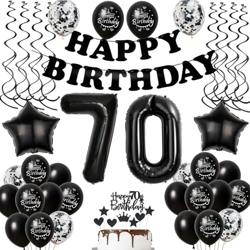 Luftballons 70. Geburtstag Mann Frauen Deko Schwarz Tortendeko 70. Geburtstag Deko Mann Frau Schwarz Geburtstagsdeko 70 Jahre Geburtstag Frauen Männer dekoration Schwarz 70 Geburtstag deko torte von Hopewey